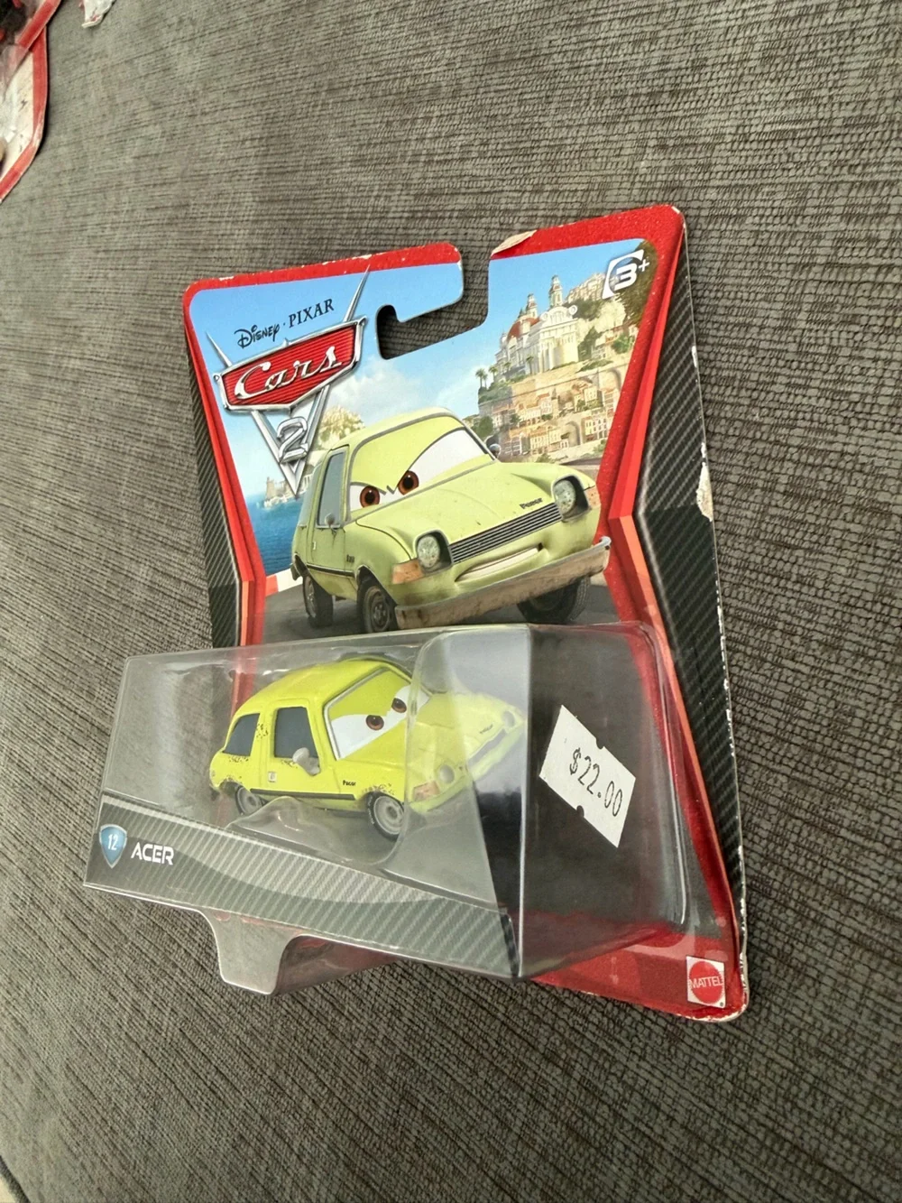 Cars 2 Disney Pixar Mattel Acer - Yellow Die-Cast Toy Car